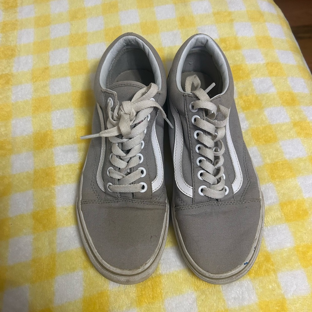 Vans Gray and White Old School Sneakers